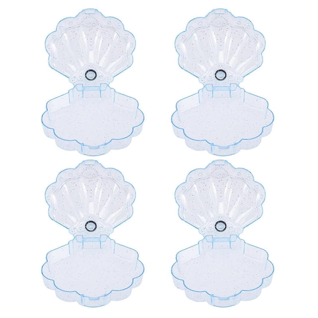 Shell Shaped Plastic Storage Box For Children DIY Activities Compact 4Pcs