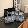 thumbnail image 3 of Niche Design Bag  Spring and Summer New Denim Blue High-end Texture Large Capacity Commuting Shoulder Crossbody Bag, 3 of 6
