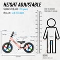 thumbnail image 3 of Bicicleta de Equilibrio SEREED para Niños Pequeños, Sin Pedales, Ajustable, Rosa, 3 of 9