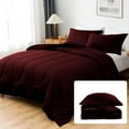 thumbnail image 2 of 5 Piece Luxury Thicker Pattern Comforter Set, 800 TC, 100% Egyptian Cotton, Twin/Twin XL Size Wine Solid Color, 2 of 6