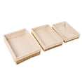 thumbnail image 3 of Cestas De Almacenamiento De 3 Uds, Forro De Tela Tejido De Paja, Contenedores Decorativos Rectangulares, Organizador De Cesta Para Ropa Y Juguetes, 3 of 14