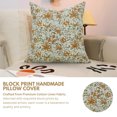 thumbnail image 4 of Farmhouse Style Fabdivine's Hand Block Print 16"X16", Pillow Cover for Cozy Living Room, Orange & Green, Saptrishi, 4 of 9