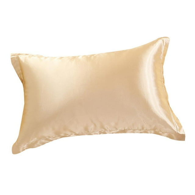 Fundas de Almohada de Seda Zulema Cubierta para Cuidado de Cabello Negro Beige