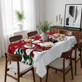 thumbnail image 6 of Red Christmas Table Cloth Waterproof Tablecloths, Snowman Xmas Tree Winter Snowflake Tablecloth Dining Table Cover for Kitchen Party Tabletop Outdoor, Rectangle Tablecloth 52x70 Inch, 6 of 9