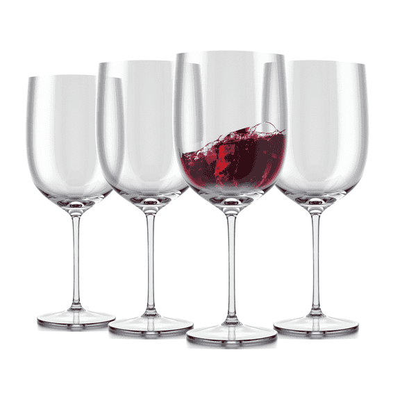 Stemmed Wine Glasses 16 Oz Transparent Glass Acrylic Wine Glasses Set of 4