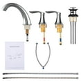thumbnail image 6 of HA-EMORE Bathroom Sink Faucet Widespread Brushed Nickel Bathroom Faucet 3 Hole with Stainless Steel Pop Up Drain and cUPC Lead-Free Hose, 6 of 6