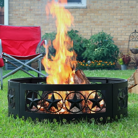 Sunnydaze Four Star Fire Pit Campfire Ring Large Outdoor Heavy