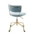 thumbnail image 3 of Indoor Home Office Furniture Tania Contemporary Task Chair In Gold Metal And Light Blue Velvet, 3 of 7