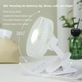 thumbnail image 3 of HLONK 6 Inch Rotating Oscillating Head Small Fan  Desktop Clip Fan  Built-in LED Night Light  Adjustable Wind Speed  Suitable for Camping  Outdoor Travelling or When Power Outage Occurs, 3 of 5