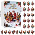 thumbnail image 4 of TIELUTT Hanging Advent Calendar Rooster Hanging Advent Calendar with Hat Battery Rope Lights with Timer Night Light with Timer Chocolate Christmas Countdown Calendar Countdown Game Timer Manual Kitch, 4 of 7