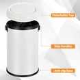 thumbnail image 7 of 17 Gallon Swing Top Kitchen Trash Can, 65 Liter Large Capacity Recycling Bin, Commercial Stainless Steel Waste Container, Round Waste Bin for Outdoor, Home Office, Restaurant - White Swing Top, 7 of 7