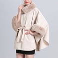 thumbnail image 2 of Aoochasliy Winter Scarfs Christmas Clearance Women's Trendy Loose Solid Color Plush Thickened Wool Collar Knitted Shawl Cloak Woolen Shawl Coat, 2 of 5