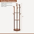 thumbnail image 3 of Costway Freestanding Wooden Coat Tree 360° Rotary Coat Rack with 3 Display Storage Shelves, 3 of 10