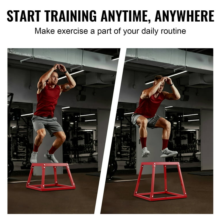 SKYSHALO Jumping Step Box 18 Height Steel Constructed Plyo Platform Non Slip Exercise Box for Home Gym Red Enhances Conditioning and Strength Walmart