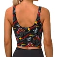 thumbnail image 3 of Vsdgher Monster Truck Print Women Sleeveless Athletic Tank Top Built-in Bra Camisole Sports Vest for Yoga Running Fitness Exercise with Removable Pads, 3 of 8