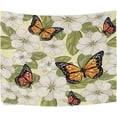 thumbnail image 2 of Butterfly on White Flower Tapestry Wall Hanging Tapestries Happy Colorful Hippie Psychedelic Art Polyester Carpet Wall Decorative for Living Room Bedroom 90x60inch Home Decor Gifts, 2 of 7