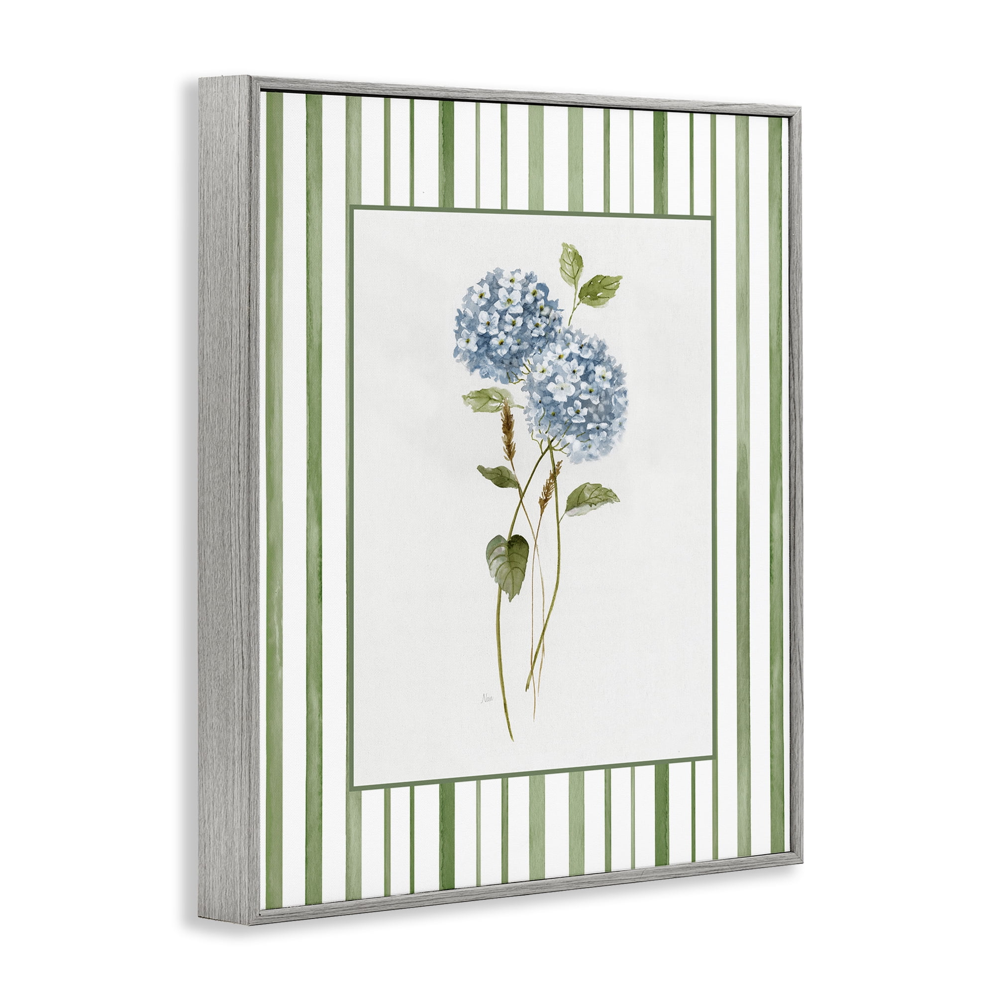 Stupell Industries Delicate Hydrangea & Dried Wheat Gray Framed Giclee Art, design by Nan