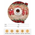 thumbnail image 6 of 13 Inch Round Placemats Set of 6, Christmas Non Slip Heat Insulation PP Table Mats, Xmas Balls Snowflakes Trees Red Plaid Wooden Washable Place Mats for Kitchen Dining Party Table Decor, 6 of 7