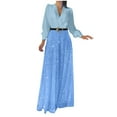 thumbnail image 3 of Sentmoon Spring Jumpsuits for Women Summer Outfits Women Long Sleeve V Neck Solid Color with Zipper Regular Fit Plus Size Rompers for Going out and Concert, 3 of 5