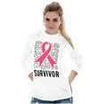 thumbnail image 4 of Survivor Breast Cancer Pink Ribbon Women's Long Sleeve T Shirt Brisco Brands S, 4 of 6