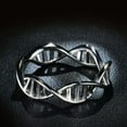 thumbnail image 6 of Silver/Rose Gold Plated DNA Double Helix Symbol Molecule Ring Spiral Hollow Band, 6 of 6