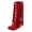 Red, variant on NOKIO Women'S Suede Knee High Boots Woman Style Women Heels Fringe Flock Chinese Boots Boots High Long Flat Tassel Nation Leather Fashion Knee Women's Boots Women'S Knee High Lace-Up Field Boots