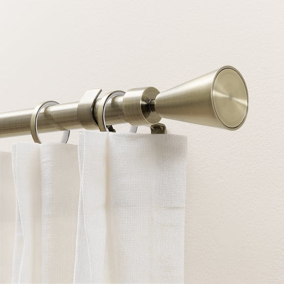 Muuphra Modern 1" Antique Brass Decorative Horn Adjustable Single Curtain Rods,30"-60"
