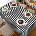 thumbnail image 2 of 3 Pack Black and White Checkered Tablecloths 54"x108" Disposable Plastic Table Cloths Buffalo Plaid Tablecloths for Home,Halloween,Picnic Table Covers for Pizza Party,Race Car Birthday Decors, 2 of 14