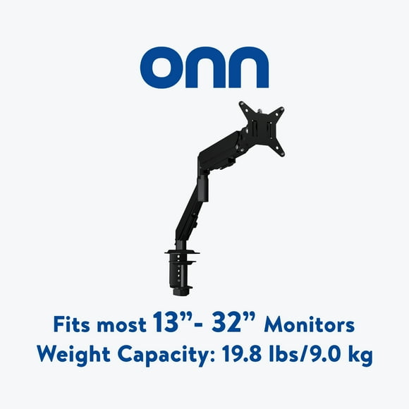 Onn 13 - 32 IN. (33 - 81,3 cm) Spring-Assisted Monitor Desk Mount, Black