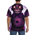 thumbnail image 3 of Lsque Five Nights At Freddy'S print Men's Cuban Collar Short Sleeve Shirt Summer Beachwear Casual Button Down Fashionable Vacation Leisure Shirt-Medium, 3 of 7