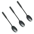 thumbnail image 3 of EeaseCA 3pcs Stainless Steel Ice Cream Spoons Tennis Racket Shape Coffee Spoon Creative Stirrer Tableware (Black), 3 of 7