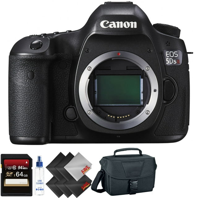 Canon EOS 5DS R DSLR Camera (Body Only) + 64GB Memory Card + Deluxe Accessories Bundle