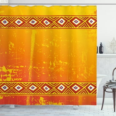 Ambesonne Africa Shower Curtain, Motif, 69"Wx75"L, Orange and Marigold