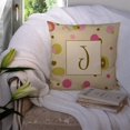thumbnail image 3 of Carolines Treasures CJ1004-JPW1414 Letter J Initial Monogram - Tan Dots Fabric Decorative Pillow, 14Hx14W, multicolor, 3 of 4