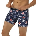 thumbnail image 3 of Picia USA Stars Pattern Men's Athletic Long Leg Briefs , Performance Stretch Underwear，Moisture-Wicking, 3 of 7