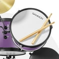 Gammon 3Piece Junior Drum Set Purple, Starter Drum Kit with Throne