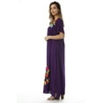 thumbnail image 2 of Riviera Sun Embroidered Maxi Dress with Double Side Slits (Purple, Large), 2 of 3