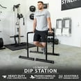 thumbnail image 2 of Synergee Dip Bar Black. Adjustable Dip Station from 30” – 39” for Dips, Inverted Pull Ups. Max capacity 400 lbs. Portable Dip Stand for Total Body Workout., 2 of 7
