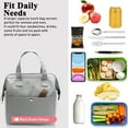 thumbnail image 4 of Jacone Reusable Insulated Lunch Bag Stylish Bento Cooler Bag Water-resistant Lunch Tote Bag Lunch Box Containers for Women Men Students School Work Picnic, 4 of 7