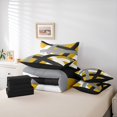 thumbnail image 6 of Manfei Retro Geometric Line 7-Piece Bedding Comforter Set,Modern Abstract Art King Bedding Sets,Gray Black Yellow Bed Sheets For Men Women,Ultra Soft Home Decor Reversible, 6 of 8