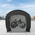 thumbnail image 4 of 7.2 Ft Black Bike Storage Shed Tent, Portable Waterproof Oxford Fabric Bicycle Cover with Window Foldable Outdoor Sheds Shelter for 3/4 Bikes, Outside Lawn Mower Shelter Storage Tent for Garden Tools, 4 of 9