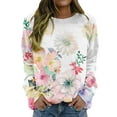 thumbnail image 2 of ZICTH Hoodies for Women Trendy Fall Fashion Casual Crewneck Long Sleeve Pullover Floral Print Sweatshirts Blouses Sweatshirts Women, 2 of 6