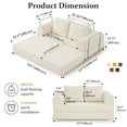 thumbnail image 2 of COOLHUT 63" W Combination Sofa, Sponge Floor Sofa, High Rebound Density Sponge Sofa Couch with Two Big Pillows, Six Forms Floor Sofa Couch Three Seats Sofa Bed for Living Room, Bedroom, Beige, 2 of 13
