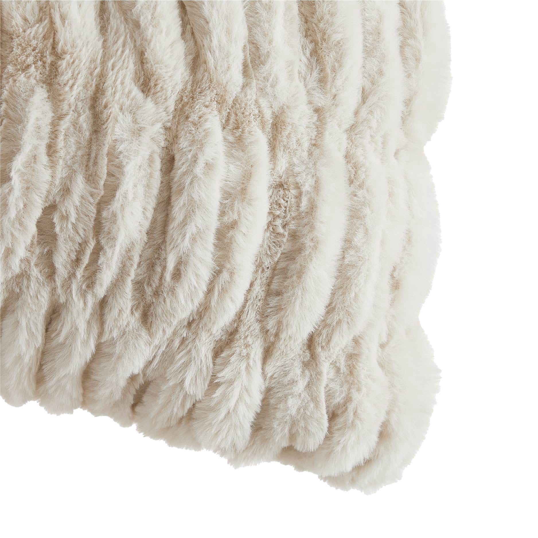 Mainstays 18" x 18" Papyrus Beige Ruched Fur Decorative Throw Pillow