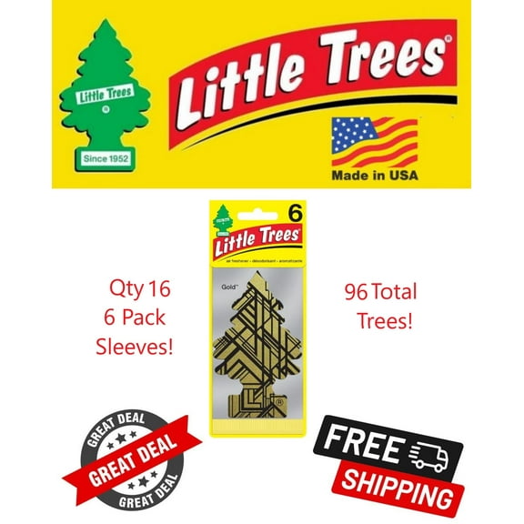 Little Trees 60210 Gold Scented Hanging Air Freshener for Car & Home 96 Pack!