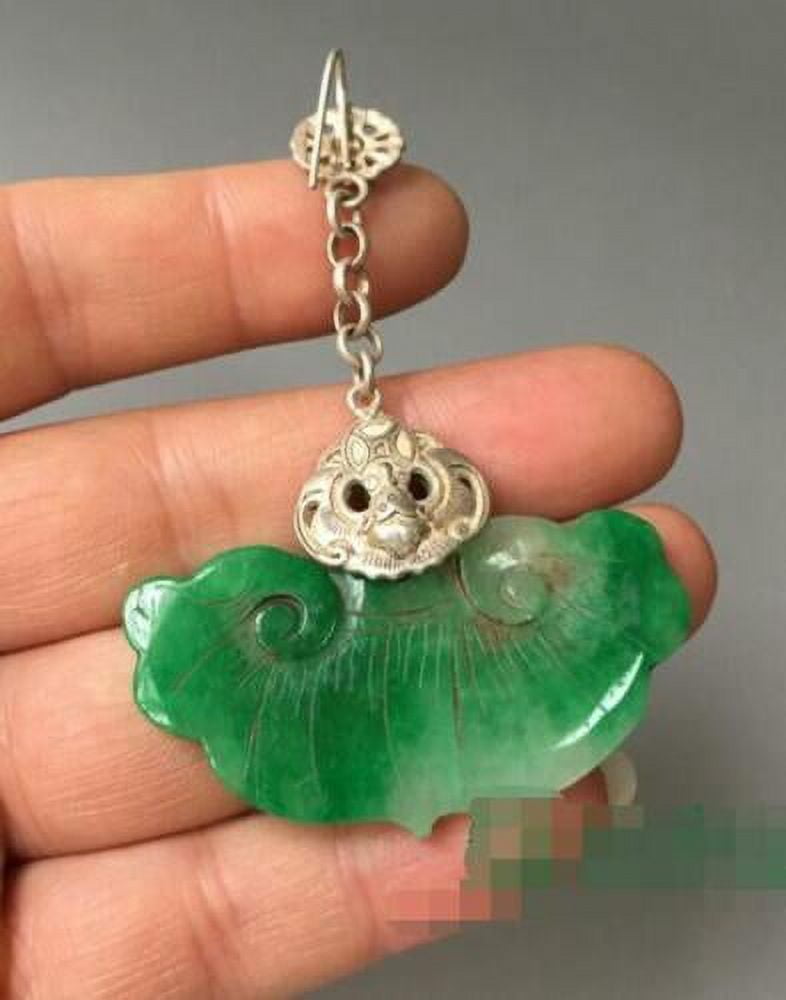 Antique Qing Dynasty Jade Long-Life Earrings : Museum of Jewelry