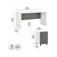 thumbnail image 4 of Bush Business Furniture Echo Bow Front Desk with Mobile File Cabinet Pure White/Modern Gray, 4 of 7