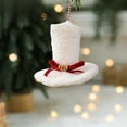thumbnail image 4 of JeashCHAT Christmas Top Hat Ornaments, Christmas Tree Decorations, Top Hat Hanging Pendant with Bow and Bells, Xmas Holiday Party Decor, 4 of 6