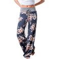 thumbnail image 3 of Hotmiss Pantalones cómodos y elásticos con estampado floral y cordón para mujer, 3 of 5