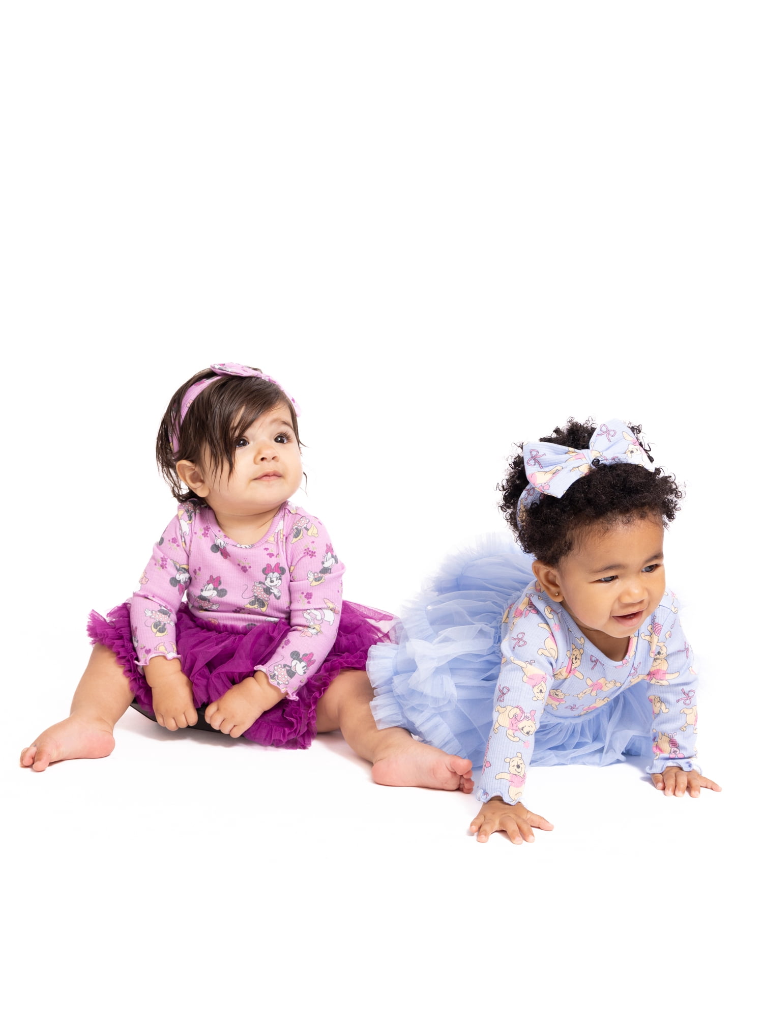 Winnie the Pooh Baby Girls Print Tutu Dress Bodysuit and Matching Headband, 2 Piece, Sizes Newborn-24M